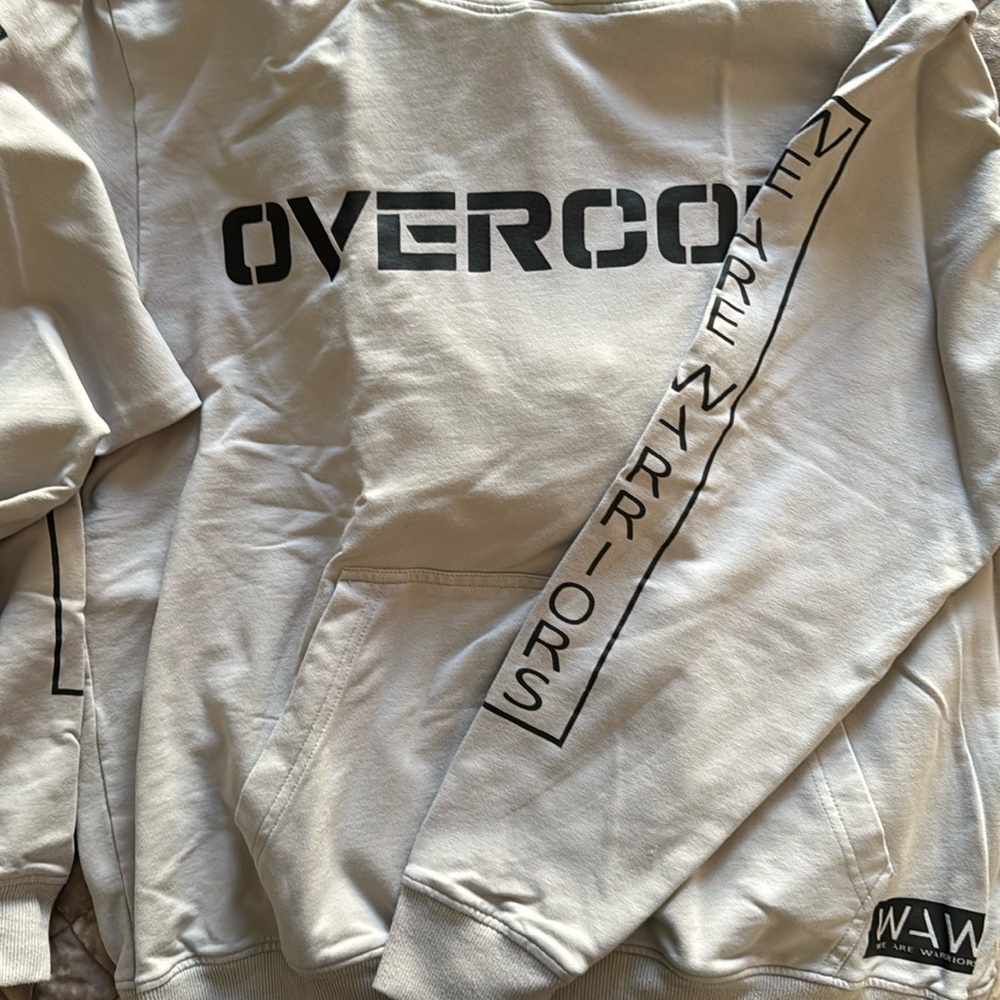 We Are Warriors Overcome Hoodie Grey